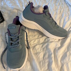 Bobs Sport Skechers Women's Sneakers in Gray and Purple